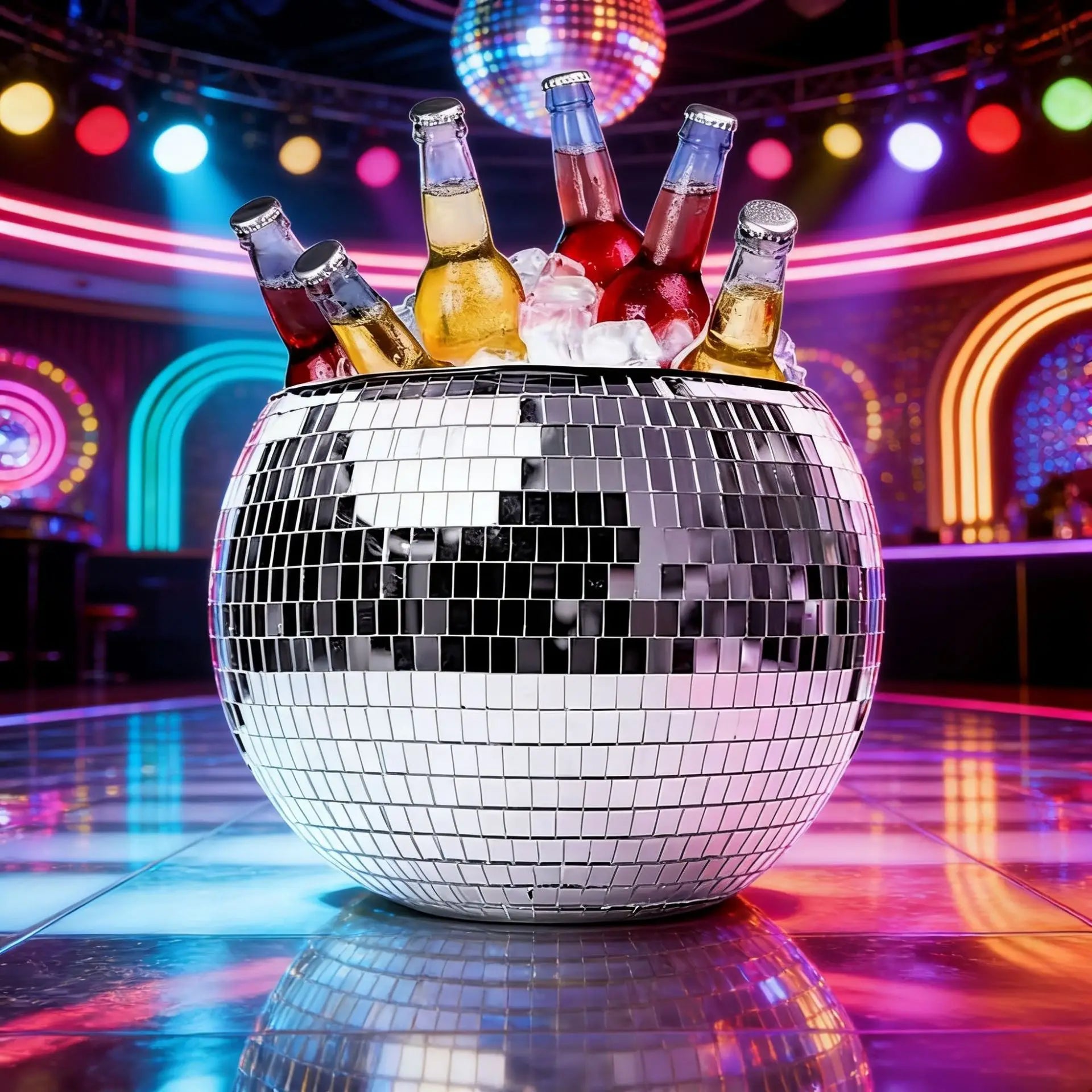 Disco Ice Bucket Mirror Ice Bucket Party Ball Reflective Laser Champagne Bucket Store Atmosphere Decoration Ornament