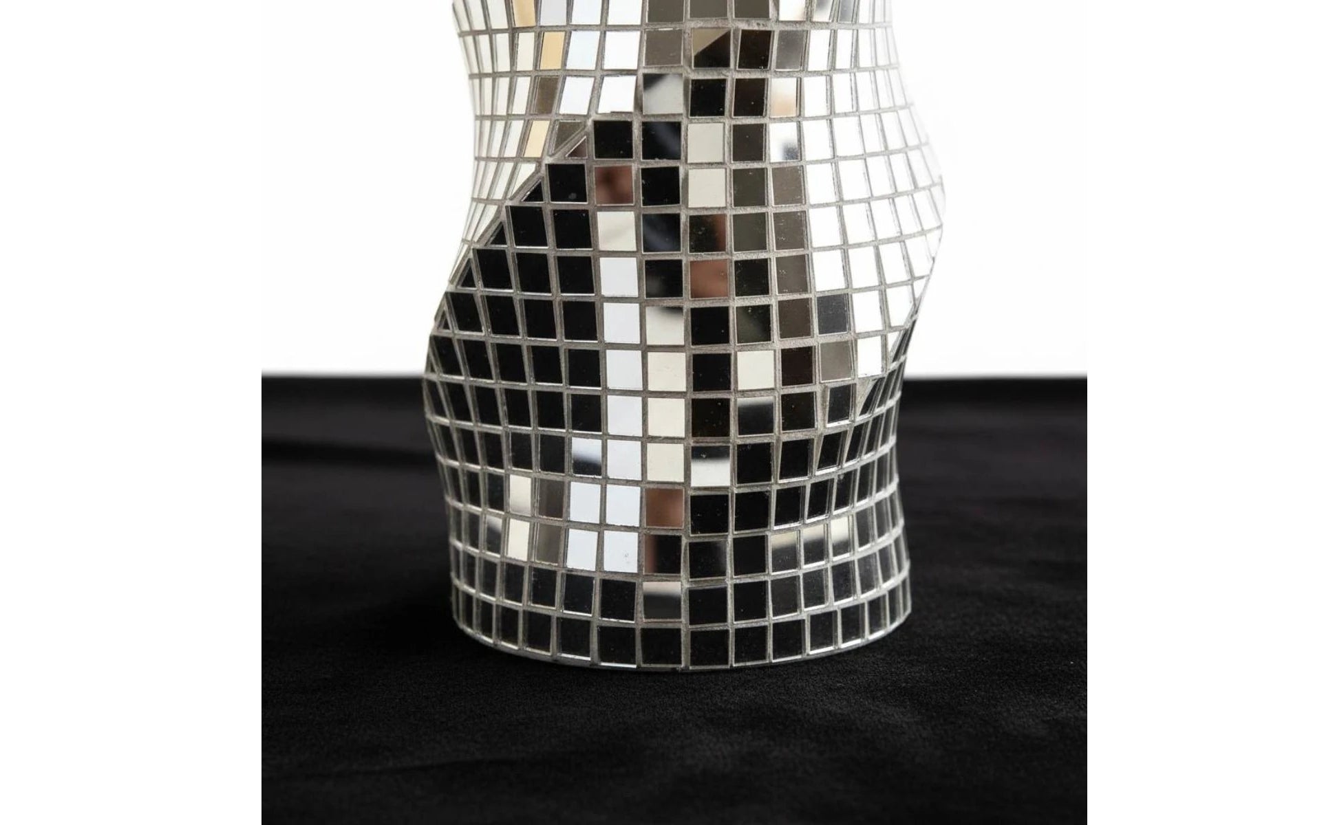 Mirrored Mosaic Vase Reflective Mosaic Vase Home Decor Faceted Sculpted