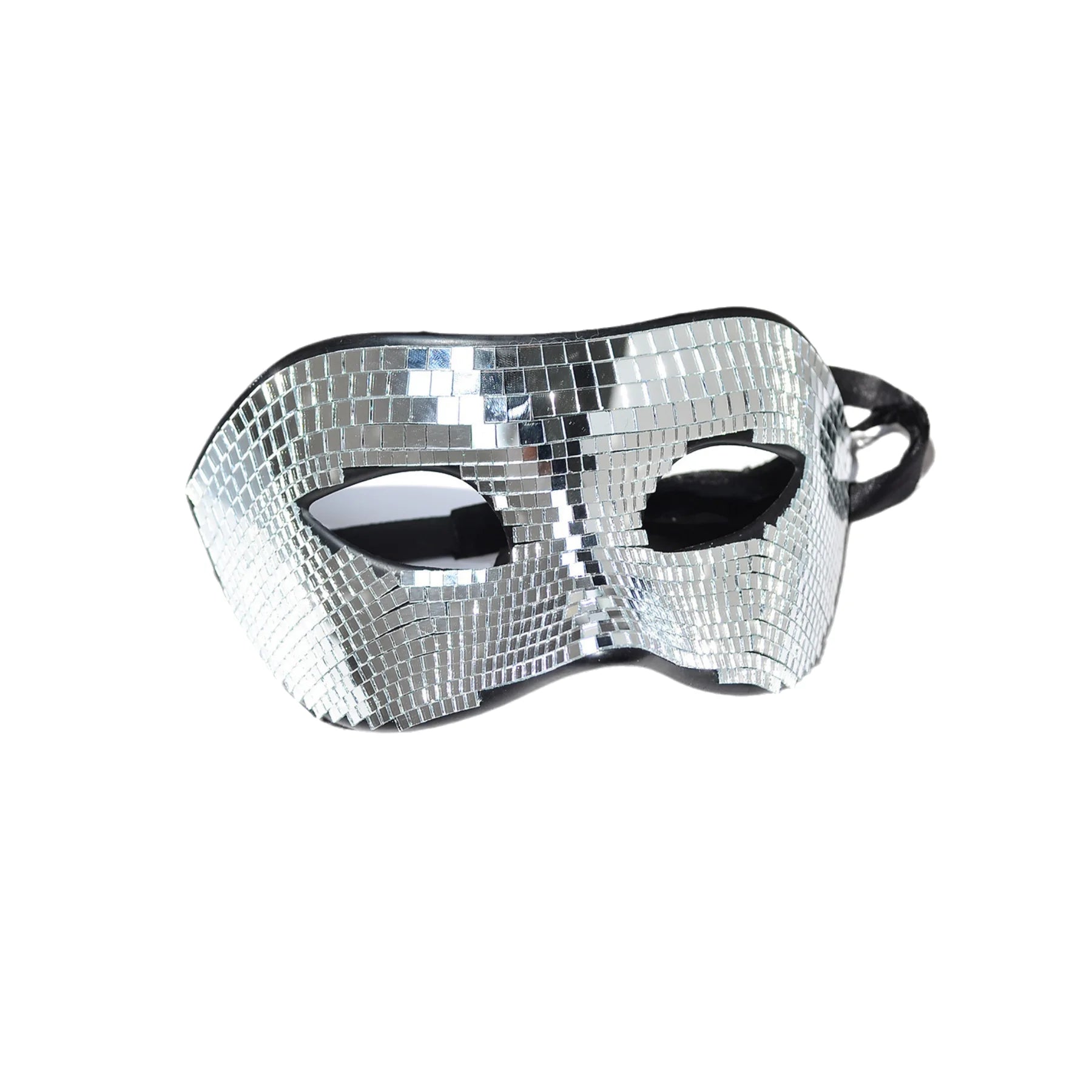 Disco Ball Glitter Face Mask Venetian Masquerade Mask for Women Men Party Prom Ball Bright Silver Mirror Eye Covers Halloween