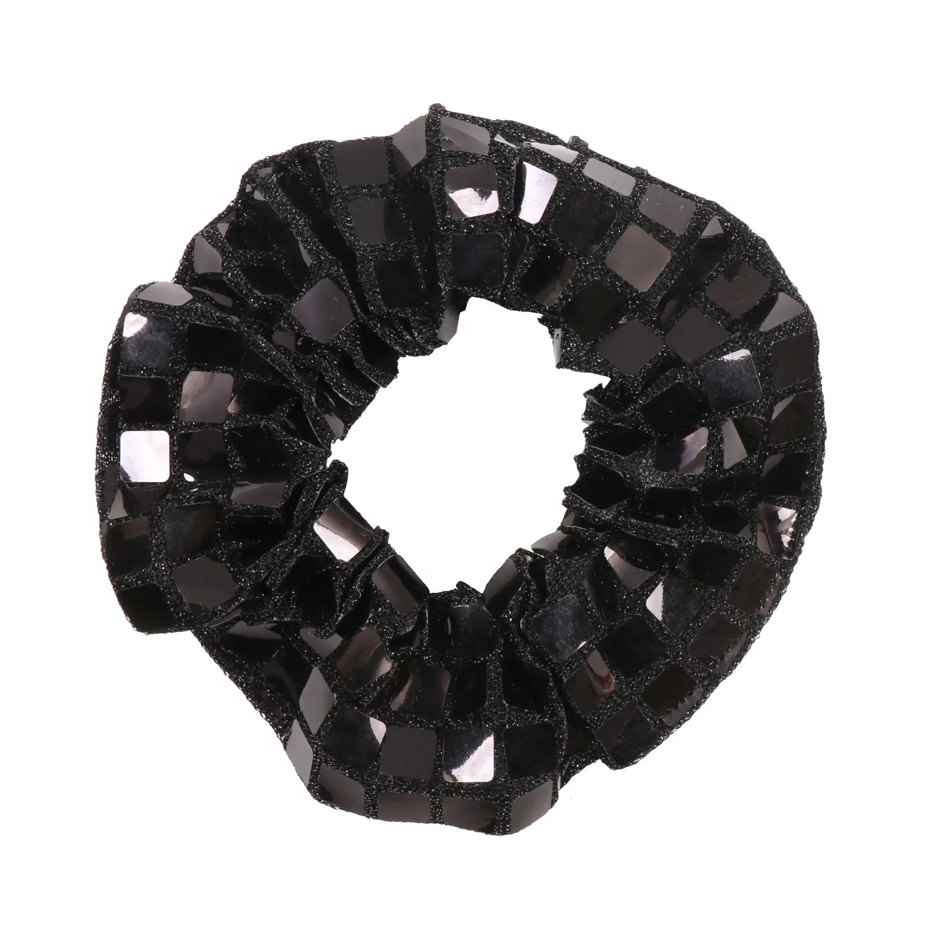 2pcs Silvery Square Sequins Hair Ties Scrunchies Ponytail Holders Hair Accessories Disco Dance Party Bachelorette party decor