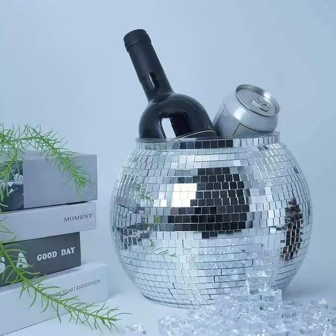 Disco Ice Bucket Mirror Ice Bucket Party Ball Reflective Laser Champagne Bucket Store Atmosphere Decoration Ornament