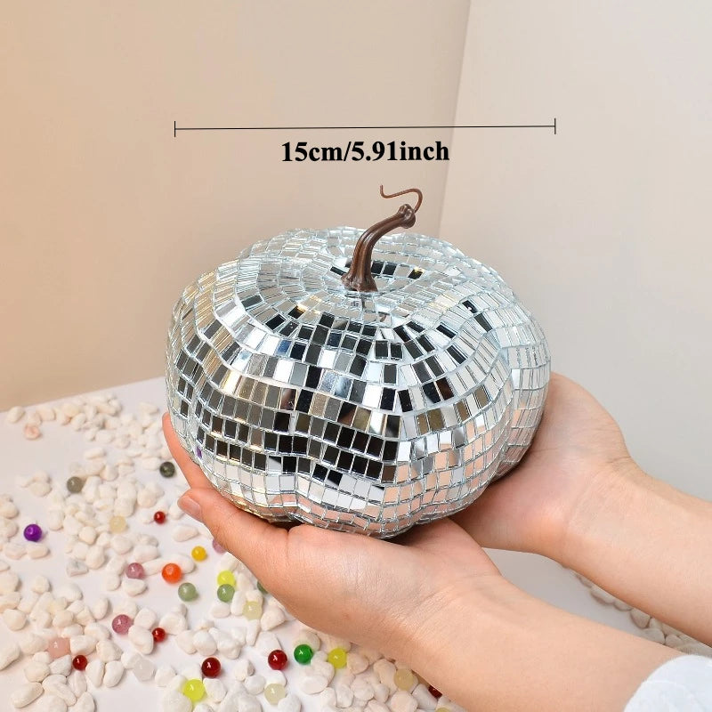 Pumpkin Disco Ball Mirror Bar Party Decor Pear Tomato Vegetable Disco Ball Ornament Halloween Party Home Decor Festival Gift