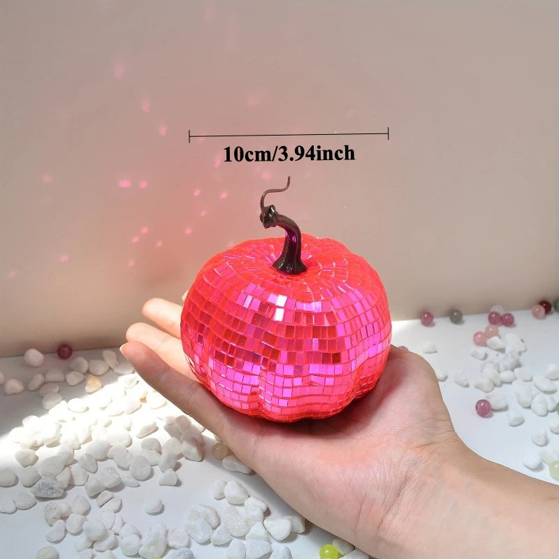 Pumpkin Disco Ball Mirror Bar Party Decor Pear Tomato Vegetable Disco Ball Ornament Halloween Party Home Decor Festival Gift