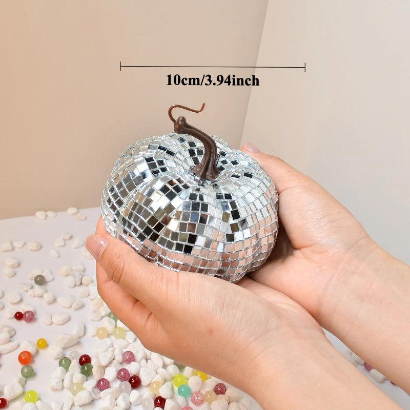 Pumpkin Disco Ball Mirror Bar Party Decor Pear Tomato Vegetable Disco Ball Ornament Halloween Party Home Decor Festival Gift