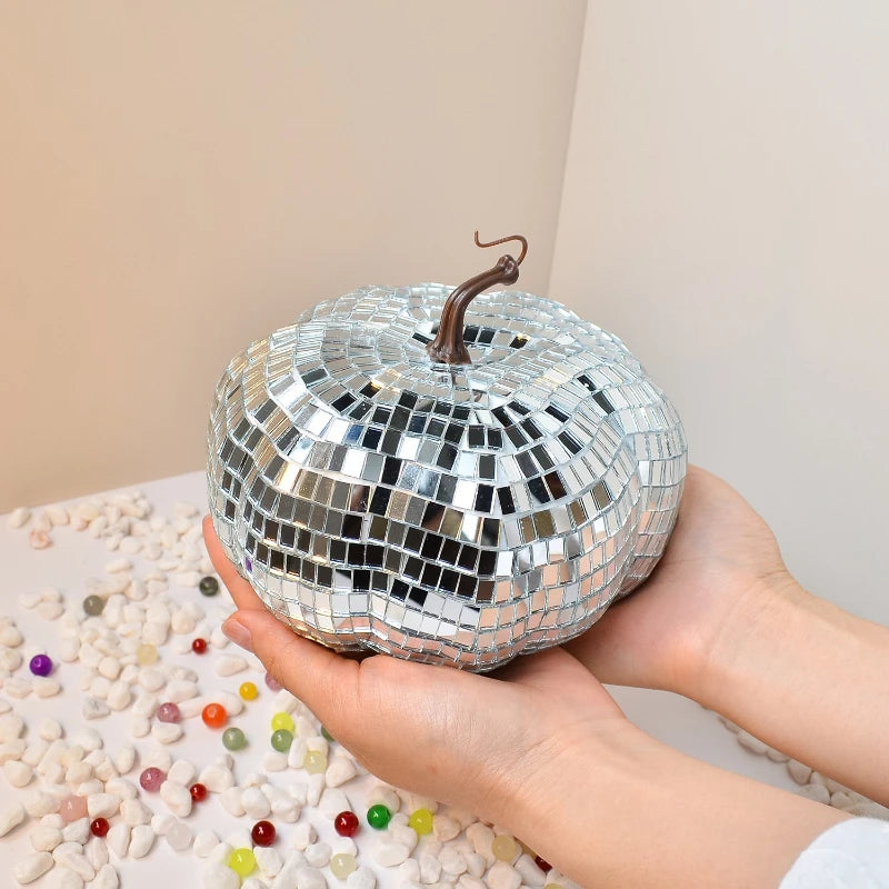 Pumpkin Disco Ball Mirror Bar Party Decor Pear Tomato Vegetable Disco Ball Ornament Halloween Party Home Decor Festival Gift