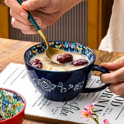 Bohemian Ceramic Mug Set - 4Pc