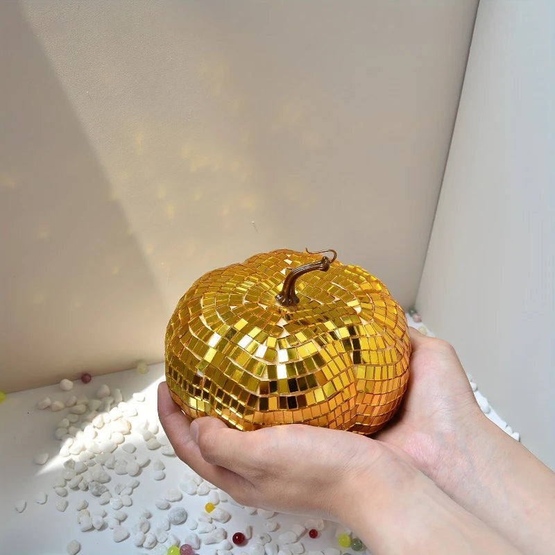 Pumpkin Disco Ball Mirror Bar Party Decor Pear Tomato Vegetable Disco Ball Ornament Halloween Party Home Decor Festival Gift