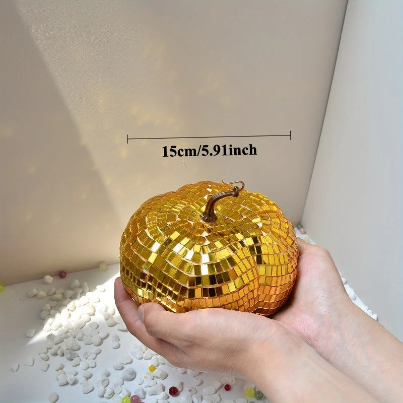 Pumpkin Disco Ball Mirror Bar Party Decor Pear Tomato Vegetable Disco Ball Ornament Halloween Party Home Decor Festival Gift