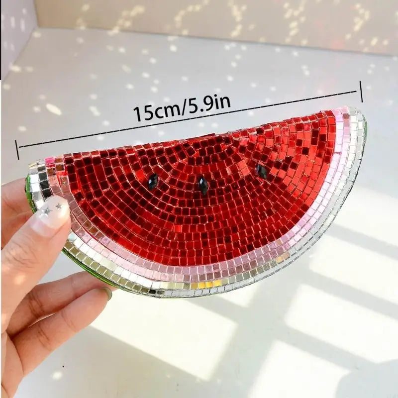 Handmade Glass Fruit Decors Glass Watermelon Figurines Ornament Glass Fruit Figurines Table Centerpieces for Home Decors