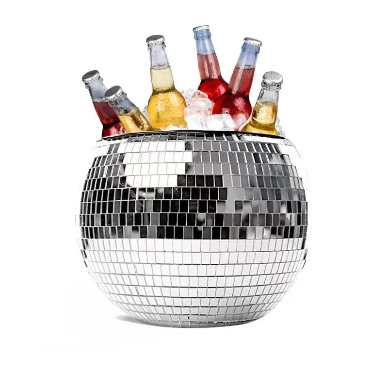 Disco Ice Bucket Mirror Ice Bucket Party Ball Reflective Laser Champagne Bucket Store Atmosphere Decoration Ornament
