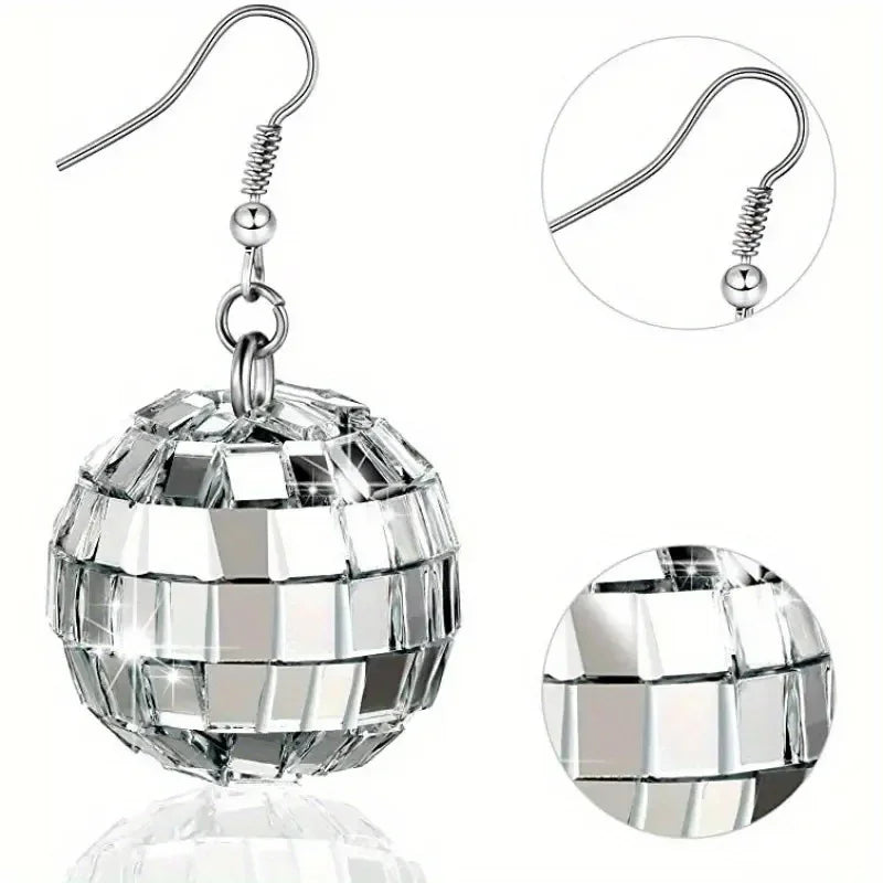 Exquisite, Creative, Festival Party Gift Jewelry - Stylish Retro Disco Ball Pendant Earrings