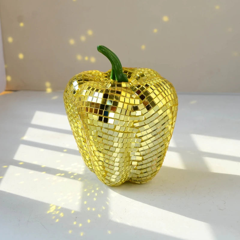 Pumpkin Disco Ball Mirror Bar Party Decor Pear Tomato Vegetable Disco Ball Ornament Halloween Party Home Decor Festival Gift