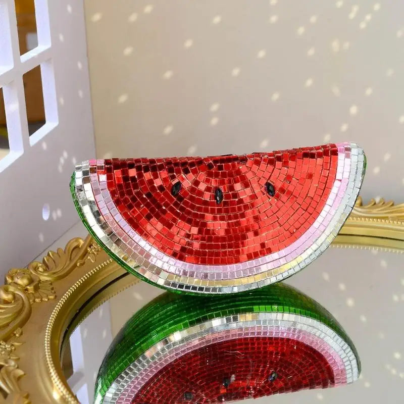 Handmade Glass Fruit Decors Glass Watermelon Figurines Ornament Glass Fruit Figurines Table Centerpieces for Home Decors