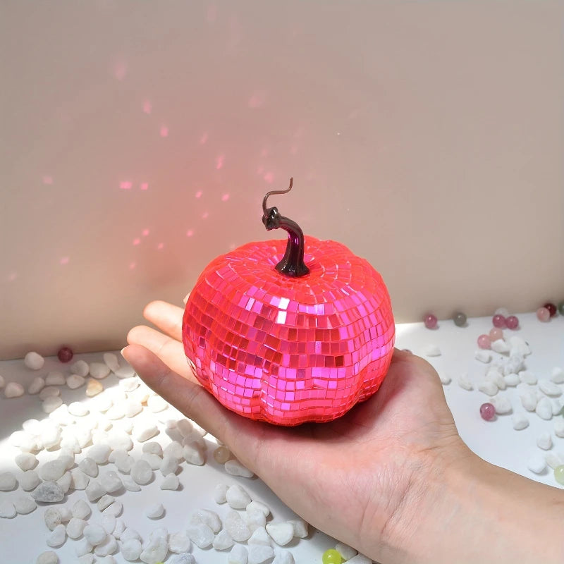 Pumpkin Disco Ball Mirror Bar Party Decor Pear Tomato Vegetable Disco Ball Ornament Halloween Party Home Decor Festival Gift
