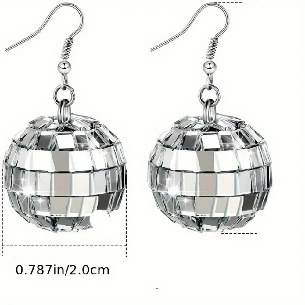 Exquisite, Creative, Festival Party Gift Jewelry - Stylish Retro Disco Ball Pendant Earrings