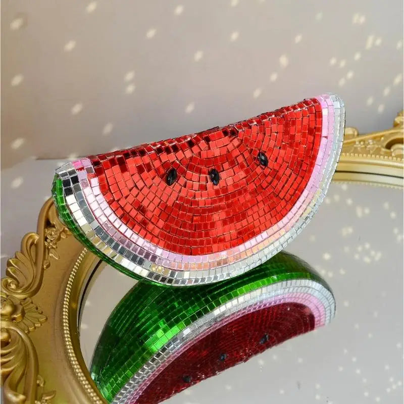 Handmade Glass Fruit Decors Glass Watermelon Figurines Ornament Glass Fruit Figurines Table Centerpieces for Home Decors