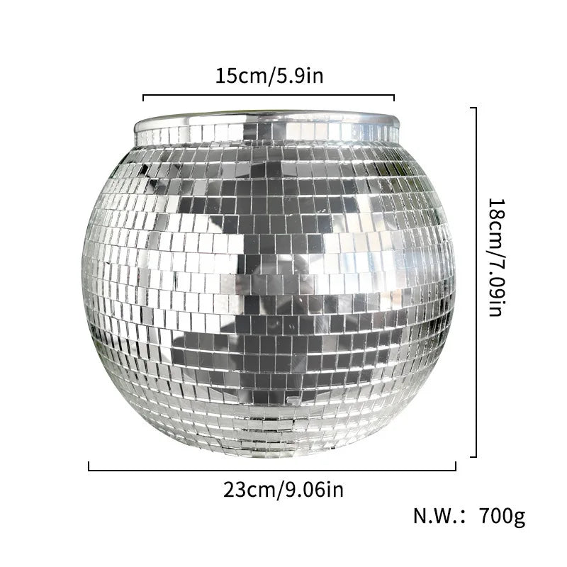 Disco Ice Bucket Mirror Ice Bucket Party Ball Reflective Laser Champagne Bucket Store Atmosphere Decoration Ornament