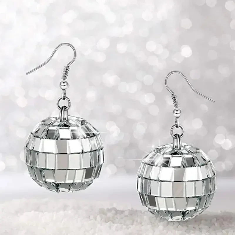 Exquisite, Creative, Festival Party Gift Jewelry - Stylish Retro Disco Ball Pendant Earrings