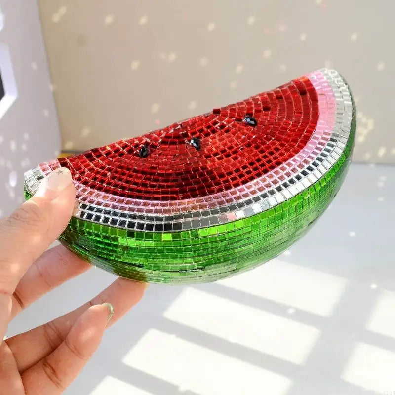 Handmade Glass Fruit Decors Glass Watermelon Figurines Ornament Glass Fruit Figurines Table Centerpieces for Home Decors