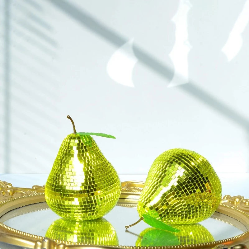 Pumpkin Disco Ball Mirror Bar Party Decor Pear Tomato Vegetable Disco Ball Ornament Halloween Party Home Decor Festival Gift